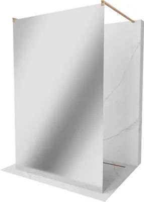 Image de Mexen Kioto paroi de douche 140 x 200 cm, miroir 8 mm, cuivre brossé - 800-140-002-65-50