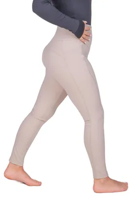 Productafbeelding van BeLady leggings voor dames, hoge taille, met zakken, gemaakt van nylon, geribbeld