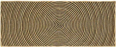 Produktbild von Schwarzer Juteteppich 80 x 200 cm – handgefertigter moderner Läufer für Flur und Wohnzimmer