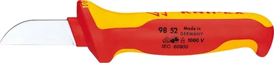 Produktbild von KNIPEX Kabelmesser VDE 9852, gerade Schneide, Klingenlänge 50 mm, L=190 mm