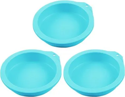 Image de Moules à gâteaux ronds en silicone - Moules à gâteaux de 10 cm - Moules à pâtisserie - Accessoires pour friteuse à air chaud (vert menthe)