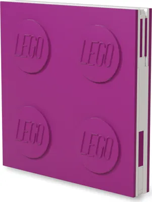 Produktbild von LEGO - verschließbares Notizbuch mit Gelstift (15,8 x 2 x 15,8cm), Farbe:violett