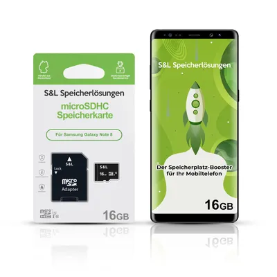 Produktbild von microSD Speicherkarte S&L für Samsung Galaxy Note 8 - Speicherkapazität: 16 GB