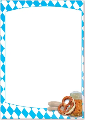 Produktbild von Motivpapier Briefpapier (Bayern-5175, DIN A4, 25 Blatt) - bayrische Fahne blaue Rauten mit Weißwurst, Brezel und Maß Bier