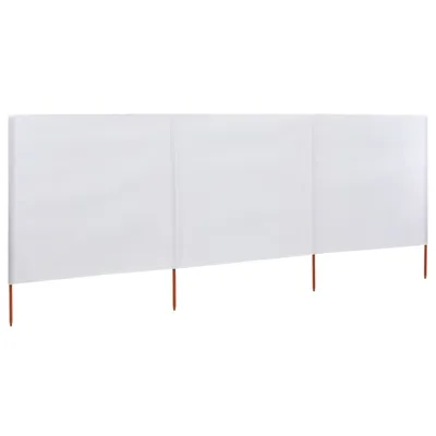 Image de vidaXL Tissu brise-vent en 3 parties 400 x 80 cm blanc sable