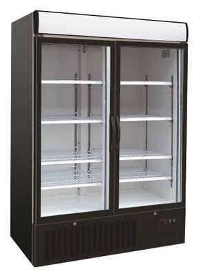 Image de Congélateur CombiSteel à 2 portes vitrées – 1079 L, noir, LED