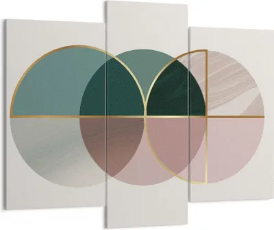 Produktbild von Bild auf Leinwand - Leinwandbild - 3 Teile - Abstraktion Räder Minimalismus - 130x100cm - Wand Bild - Wanddeko - Wandbilder - Leinwanddruck - Bilder - Wanddekoration - Leinwand bilder - CB130x100-4399