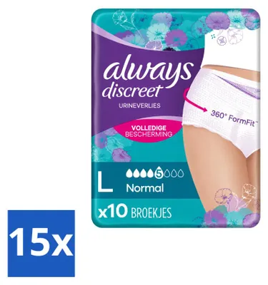 Image de 15 culottes absorbantes pour l'incontinence, taille L - Pack avantage - 15 pièces