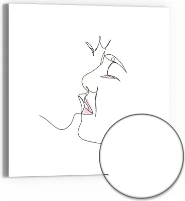 Produktbild von DEQORI Hybrid Leinwand Bild 30x30 cm 'Liebe in Linien' Wandbild Glas flach modern