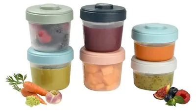 Image de Beaba Set de 6 récipients-portions à clipser - (2x90ml + 4x150ml) ; 913497