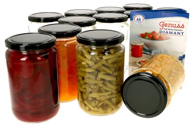 Produktbild von 12er Set Einmachglas 720ml Deckel Schwarz Rund Einkochgläser Vorratsglas Glasbehälter Aufbewahrung