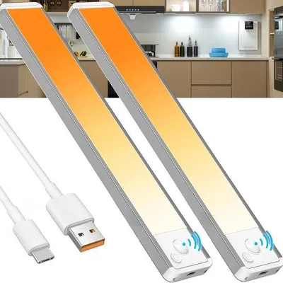Zdjęcie produktu dla Oświetlenie pod szafkowe – ciepła biel – 20 cm – lampa LED z czujnikiem ruchu – do kuchni i szaf