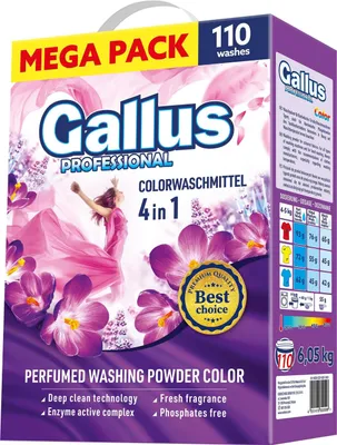 Obrázok produktu pre GALLUS Professional 4v1 Prášok na pranie. 6,05kg Color