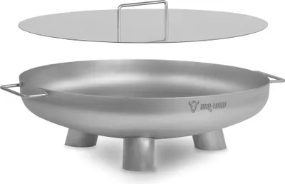 Immagine prodotto di BBQ-Toro ciotola per fuochi in acciaio inox Ø 60 cm con coperchio, argento, treppiede per fuochi da esterno per giardino
