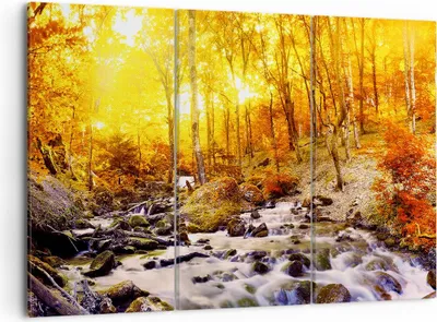 Produktbild von Bild auf Leinwand - Leinwandbild - Berge Bach Wasser - 105x70cm - Wand Bild - Wanddeko - Wandbilder - Leinwanddruck - Bilder - Kunstdruck - Wanddekoration - Leinwand bilder - Wandkunst - CE105x70-3717
