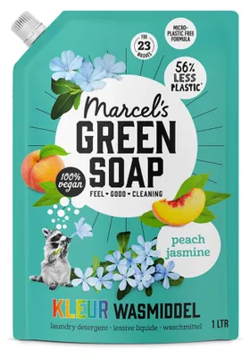 Productafbeelding van Marcel's Green Soap Wasmiddel Navulverpakking Kleur Peach & Jasmine 1000 ml