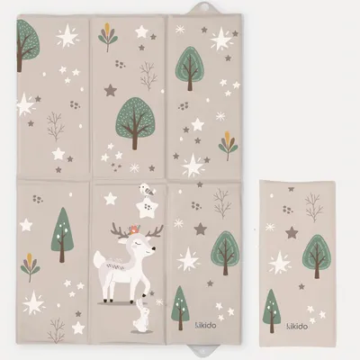 Produktbild von Kikido Baby Wickelunterlage unterwegs 40x60 cm - Weiche Reise waschbar für den Windelwechsel - Waldtiere