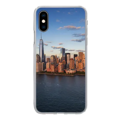 Produktbild von MuchoWow® Handyhülle Schutzhülle Hülle für iPhone X New York - Skyline - Boot Silikon Softcase Handy Hülle - Handyhülle