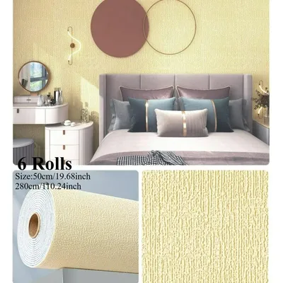 Produktbild von 6 Bände selbstklebende Tapete,3D Fliesen Ziegel Wand Aufkleber,wasserdichte und feuchtigkeitsdicht,Schlafzimmer/Wohnzi Dekoration Wallpaper,Gelb