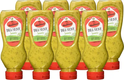 Produktbild von Händlmaier Dill Senf Sauce Vegan Milde Schärfe Flasche 225ml 8er Pack