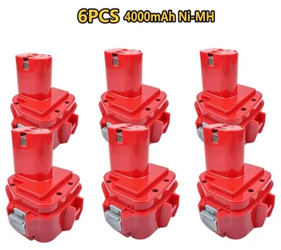 Produktbild von 6er-Pack 12V NiMH Akkus - Ersatzakkus PA12/1220/1222/1233/1234/1235 - 4000 mAh Hochkapazität - Für Bohrschrauber - Blau
