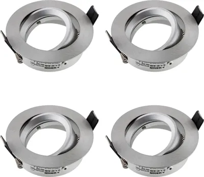 Produktbild von 4x Einbaurahmen silber schwenkbar, LED Decken Strahler inkl. GU10 Fassung SEBSON