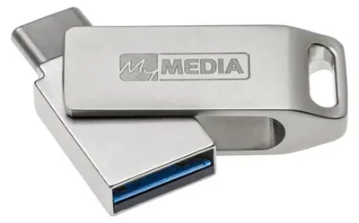 Produktbild von MyMedia MyDual USB 3.2 Gen 1, 128 GB, USB Type-A / USB Type-C, 3.2 Gen 1 (3.1 Gen 1), Drehring, 9 g, Silber