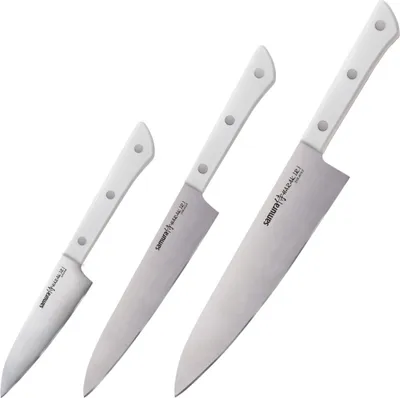 Obrázek produktu pro Sada 3 nožů Samura-Harakiri, ocel AUS-8, 10/15/20 cm, stříbrná/bílá