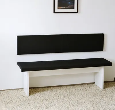 Produktbild von XXL Wandkissen mit Montage-Set 150cm x 30cm passend zu Klemmkissen versch. Farben, Farbe:schwarz