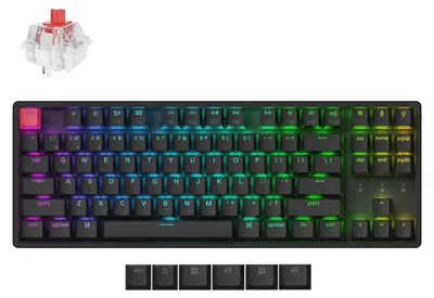 Image de Keychron K8 QMK Version 2 Clavier mécanique sans fil, Hot Swap, RGB, QWERTY US Layout - Keychron Super Red - K8X-J1