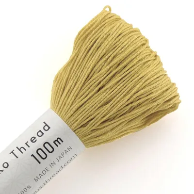 Immagine prodotto di Filato Sashiko Olympus, cotone, matassa, circa 100 m, colore 106, ocra, prodotto in Giappone