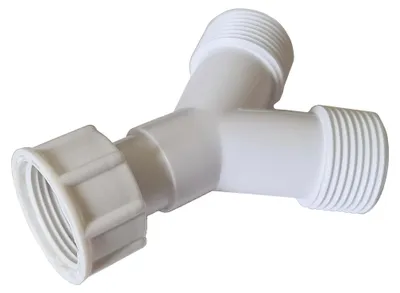 Y-Adapter für Waschmaschine, BSP 3/4", Doppelanschluss, PP