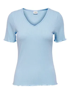 Produktbild von ONLY 15238718, Erwachsener, Weiblich, Blau, Einfarbig, M, V-Ausschnitt