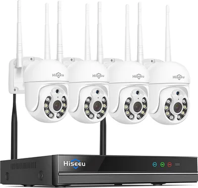 Obrázok produktu pre sada 3MP WiFi kamier, bezdrôtová sledovacia PTZ kamera, obojsmerný zvuk, nočné videnie, vodotesná bezpečnostná kamera IP66