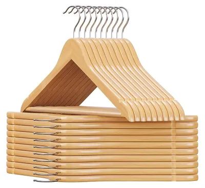 Immagine prodotto di 20 appendiabiti in legno di acero - confezione da 20 - 44,5 x 23 x 1,2 cm