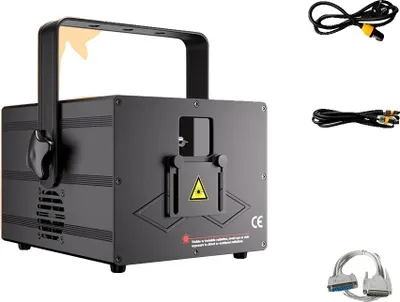 Zdjęcie produktu dla Animacja światłem laserowym, efekty RGB, sterowanie DMX, 3 W, wtyczka UE