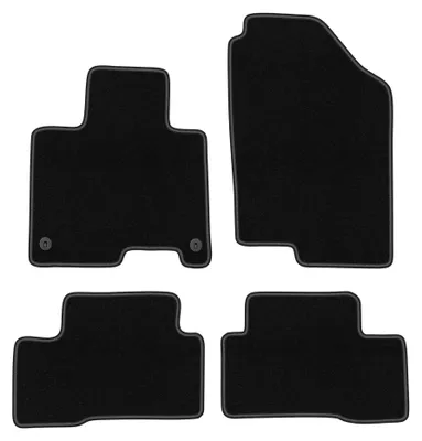 Image de Tapis de sol en moquette pour Hyundai Tucson IV Hybryda 2021- (SUV) – jeu 4 pièces, noirs, sur mesure – Wielganizator BASIC