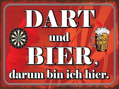 Produktbild von vianmo Holzschild 30x40 cm Dart und Bier darum bin ich hier