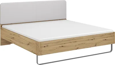 Produktbild von Rauch Bett COLOMBO mit gepolstertem Kopfteil, creme, Eiche Artisan Holznachbildung