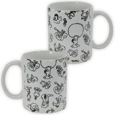 Produktbild von Ralph Ruthe Tasse - Allover Print Wimmel Kaffeetasse Becher aus Keramik Weiß 320 ml