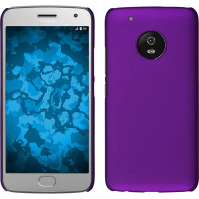 Produktbild von PhoneNatic Case kompatibel mit Lenovo Moto G5 Plus - Hülle lila gummiert Hard-case + 2 Schutzfolien