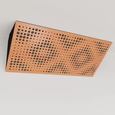 Immagine prodotto di Set di 6 pannelli angolari fonoassorbenti REBAT Horizont, rivestiti in velluto, dimensioni 23x50x10 cm, colore: ciliegio/grigio