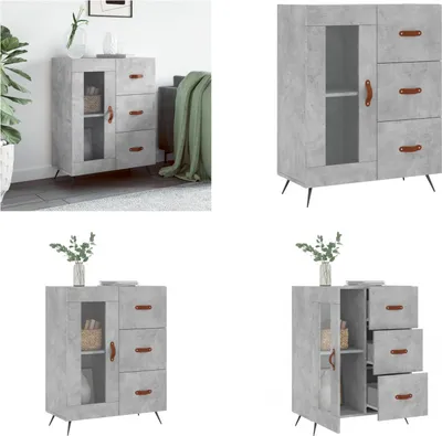 Produktbild von vidaXL Sideboard Betongrau 69,5x34x90 cm Holzwerkstoff - Sideboard - Sideboards - Schrank - Schränkchen