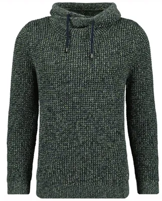 Ragman V-Ausschnitt Pullover Strick mit Kragen in grün