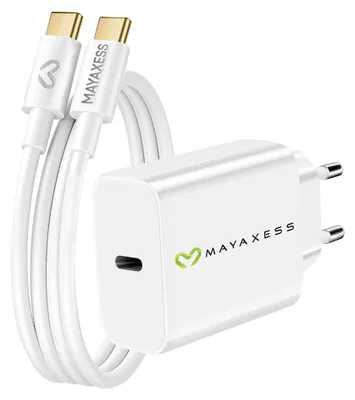 Obrázok produktu pre Mayaxess, 20 W napájací adaptér pre Magic 6 Lite + USB-C kábel 1 m, biely