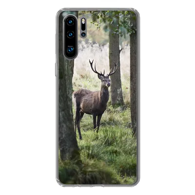 Produktbild von MuchoWow® Handyhülle Schutzhülle Hülle für Huawei P30 Pro Hirsche - Bäume - Gras Silikon Softcase Handy Hülle - Schutzdeckel