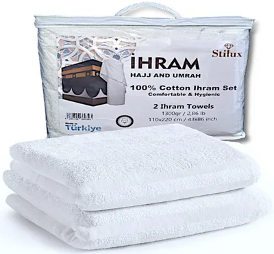 Obrázok produktu pre Súprava ihramov pre mužov na púť Hajj a Umrah