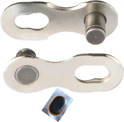 Produktbild von Sunrace Fahrrad Kettenverschluss-Glied CNQ10 - 10-fach - silber inkl. Schlauchflicken
