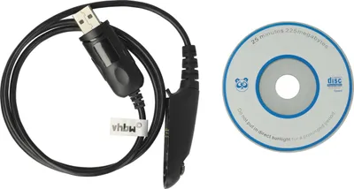 Produktbild von vhbw USB Programmierkabel kompatibel mit Motorola GP338, GP328, GP340, GP360, GP1280, GP318, GP320, GP640, HT1250, GP380, GP680 Funkgerät, schwarz
