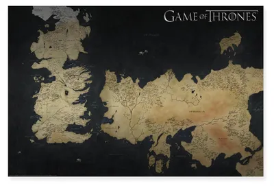 Produktbild von Spreadshirt Game Of Thrones Westeros Karte Poster 90x60 cm, One size, Weiß